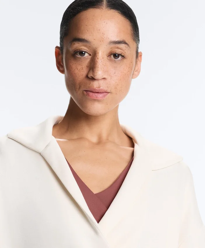 Wrap Polo Neck Sweatshirt with Soft-Touch Modal Wrap Polo Neck Sweatshirt with Soft-Touch Modal