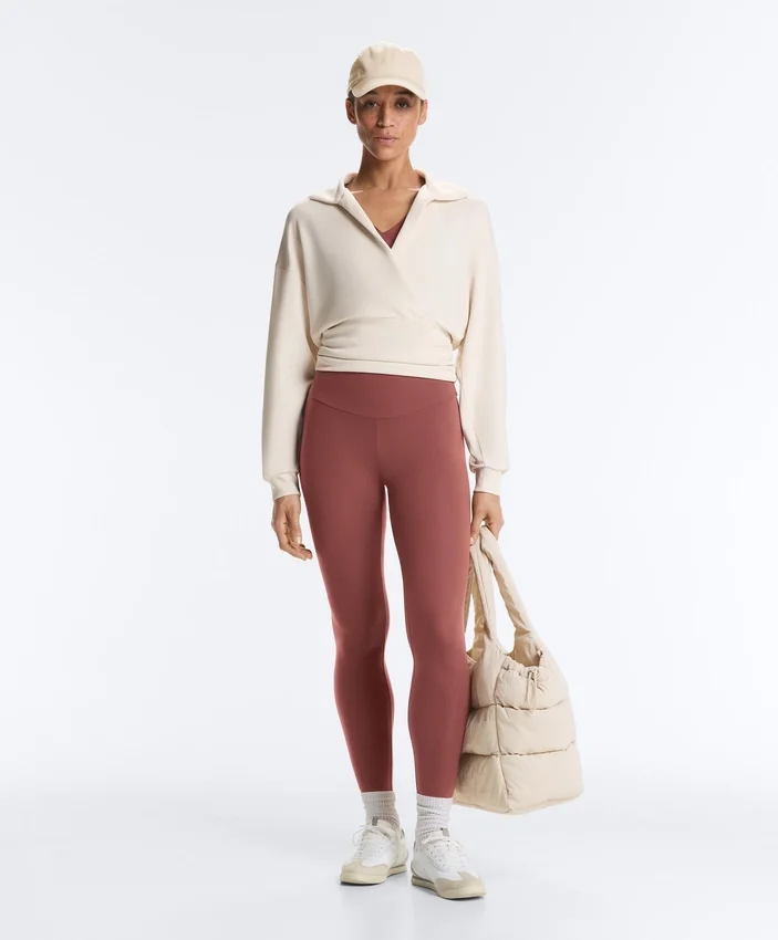 Wrap Polo Neck Sweatshirt with Soft-Touch Modal Wrap Polo Neck Sweatshirt with Soft-Touch Modal