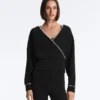 Wrap Sweatshirt with Contrast Piping and Modal Wrap Sweatshirt with Contrast Piping and Modal