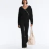 Wrap Sweatshirt with Contrast Piping and Modal Wrap Sweatshirt with Contrast Piping and Modal